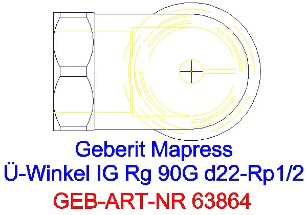 GE Mapress Kupfer Übergangswinkel 90Gr mit IG Rg d22-Rp1/2_63864_G