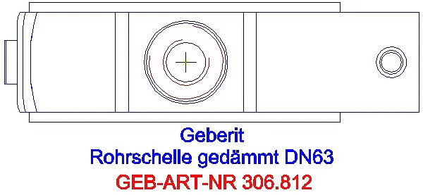 GE Silent-db20 Rohrschelle gedämmt mit Gewindemuffe M10 / G1/2 d63_306.812.26.1_G
