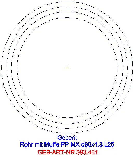 GE Silent-Pro Rohr mit Muffe d90mm L25cm_393.401.14.1_A