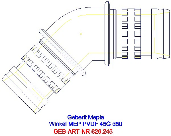 GE Mepla Winkel PVDF 45Gr d50_626.245.00.5_L