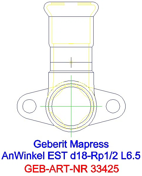 GE Mapress Edelstahl Anschlusswinkel 90Gr abgesetzt d18-Rp1/2_33425_A