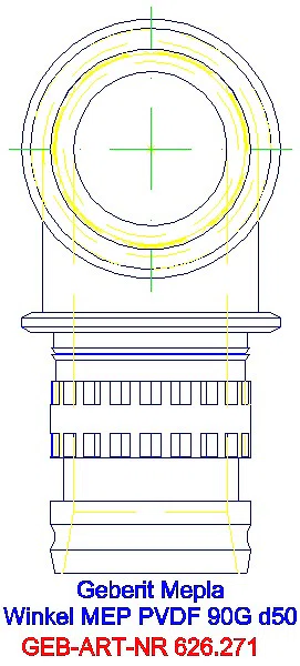 GE Mepla Winkel PVDF 90Gr d50_626.271.00.5_A
