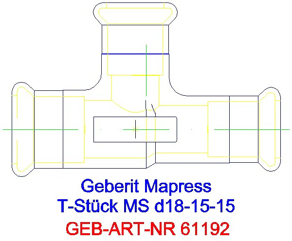 GE Mapress C-Stahl T-Stück reduziert Ms d18-15-15_61192_A