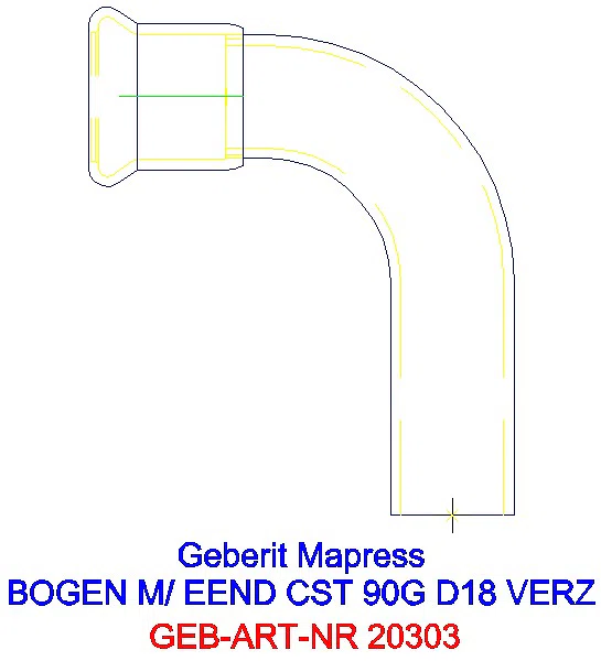 GE Mapress C-Stahl Bogen 90Gr mit Einschubende d18 verzinkt_20303_A