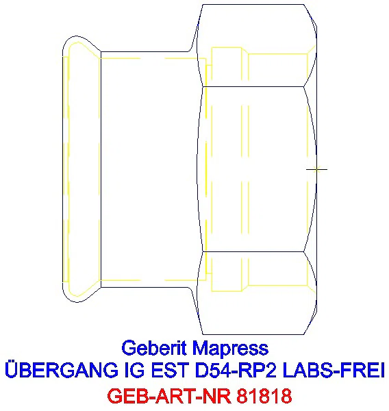 GE Mapress Edelstahl Übergang mit IG (LABS-frei) d54-Rp2_81818_G