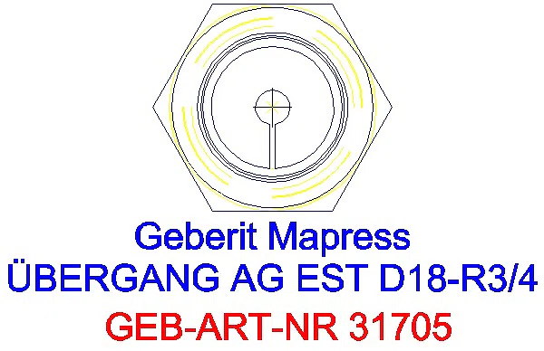 GE Mapress Edelstahl Übergang mit AG d18-R3/4_31705_L