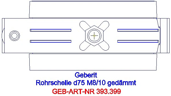 GE Rohrschelle d75 gedämmt mit Gewindemuffe M8 / M10_393.399.26.1_G