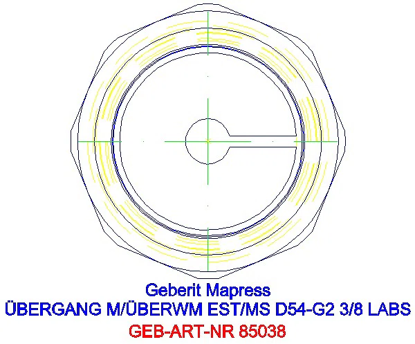 GE Mapress Edelstahl Übergang mit Überwurfmutter (LABS-frei) d54-G2 3/8_85038_L