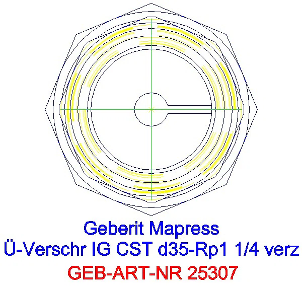 GE Mapress C-Stahl Übergangs- verschraubung mit IG d35-Rp1 1/4verzinkt_25307_L