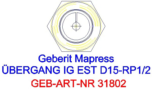GE Mapress Edelstahl Übergang mit IG d15-Rp1/2_31802_L