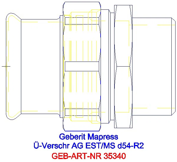 GE Mapress Edelstahl Übergangsverschr. mit AG d54-R2_35340_G