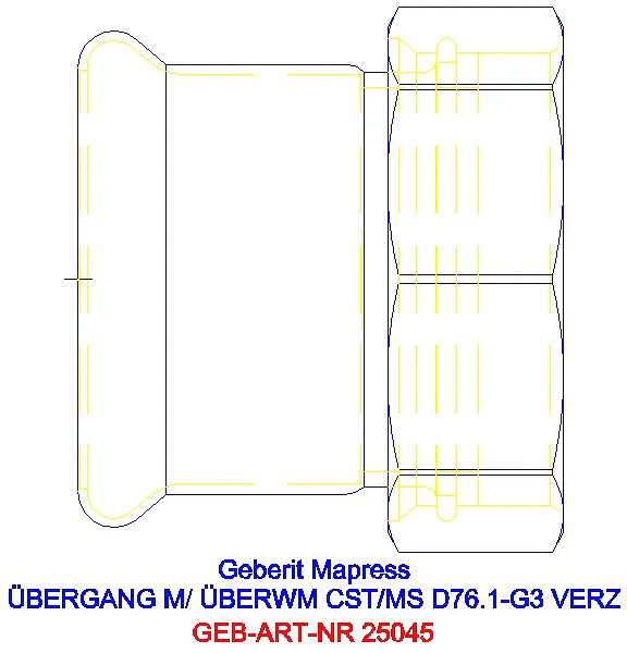 GE Mapress C-Stahl Übergang mit Überwurfmutter d76,1-G3 verzinkt_25045_A