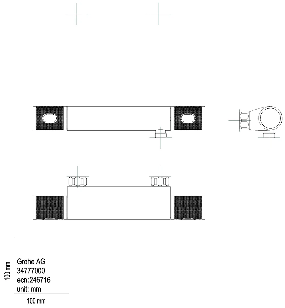 GROHE THM-Brausebatterie Grohtherm 1000 Performance 34828 ohne Anschlüsse chrom