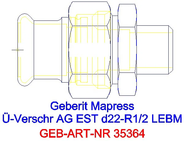 GE Mapress Edelstahl Übergangsverschr. mit AG ÜM aus ESt d22-R1/2_35364_A