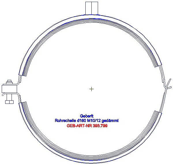 GE Rohrschelle d160 gedämmt mit Gewindemuffe M8 / M10_393.799.26.1_A