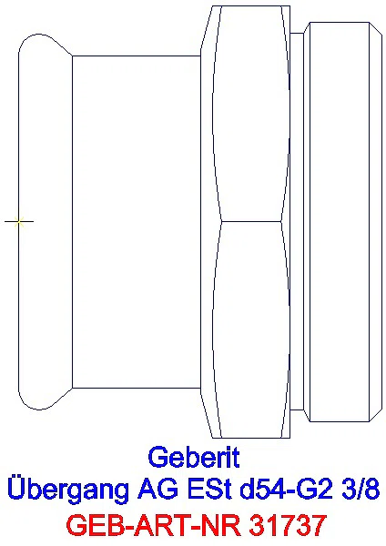 GE Mapress Edelstahl Übergang mit AG d54-G2 3/8_31737_G