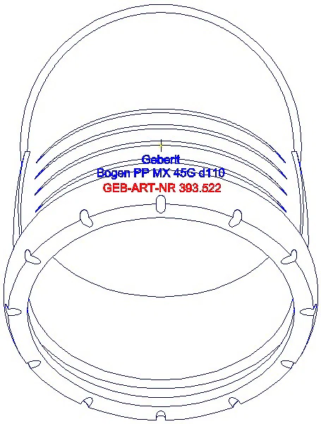 GE Silent-Pro Bogen 45Gr d110mm_393.522.14.1_G