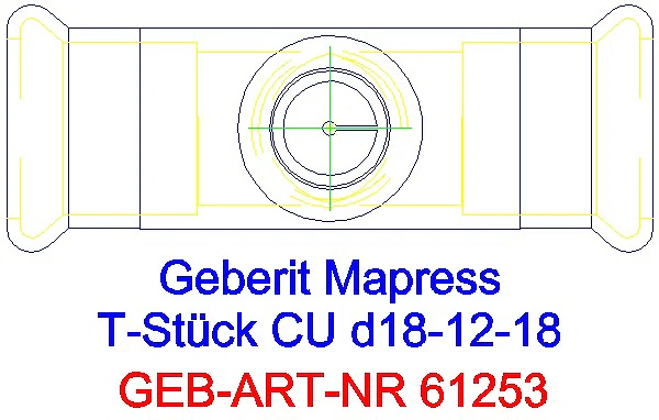 GE Mapress Kupfer T-Stück reduziert d18-12-18_61253_G