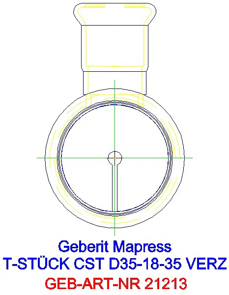 GE Mapress C-Stahl T-Stück reduziert d35-18-35 verzinkt_21213_L