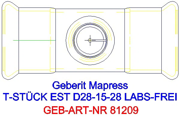 GE Mapress Edelstahl T-Stück reduziert (LABS-frei) d28-15-28_81209_G
