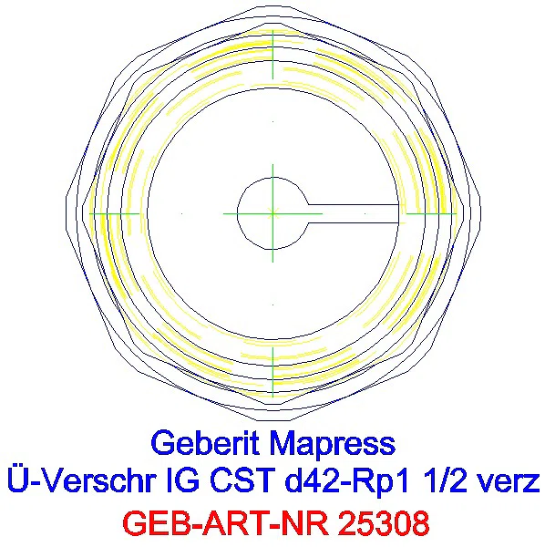 GE Mapress C-Stahl Übergangs- verschraubung mit IG d42-Rp1 1/2verzinkt_25308_L