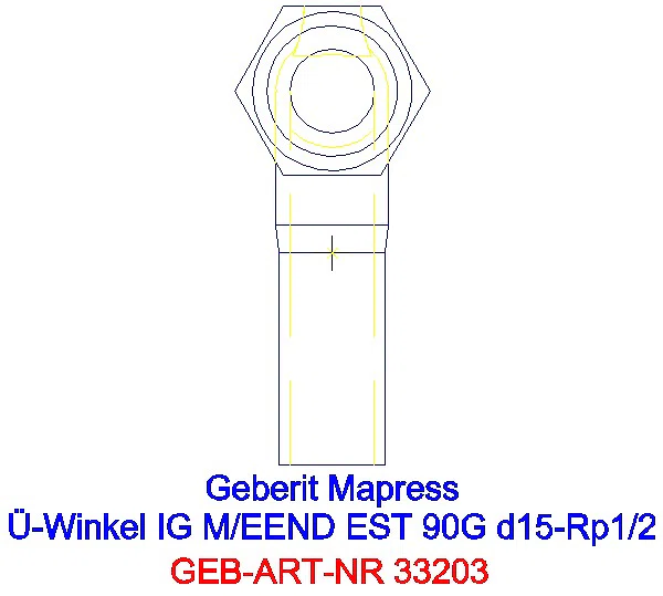 GE Mapress Edelstahl Übergangswinkel 90Gr mit IG und Einschubende d15-Rp1/2_33203_L