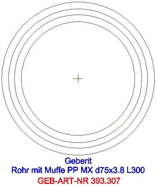 GE Silent-Pro Rohr mit Muffe d75mm L300cm_393.307.14.1_A