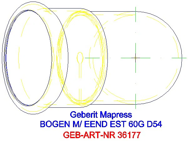 GE Mapress Edelstahl Bogen 60Gr d54 mit Einschubende_36177_G