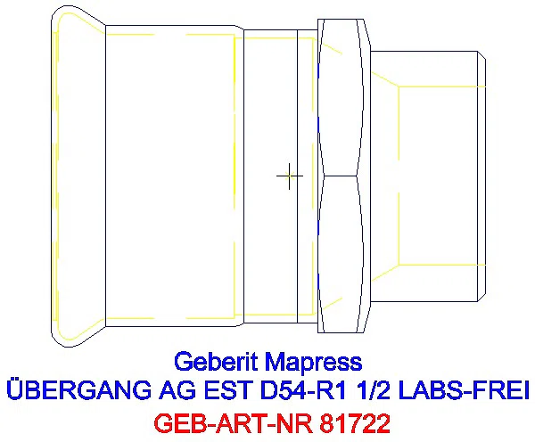 GE Mapress Edelstahl Übergang mit AG (LABS-frei) d54-R1 1/2_81722_G