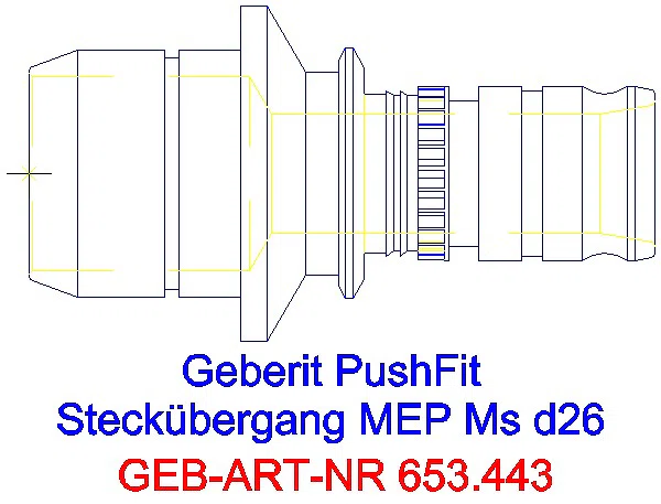 GE Mepla Übergang auf Verteiler mit Steckanschluss Ms d26_653.443.00.1_L