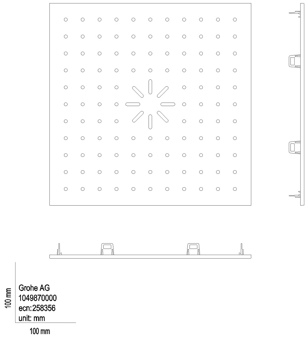 GROHE Deckenbr.Abdeckung RSH Aqua 104987 Strahlbildner Duo hard graphite geb.