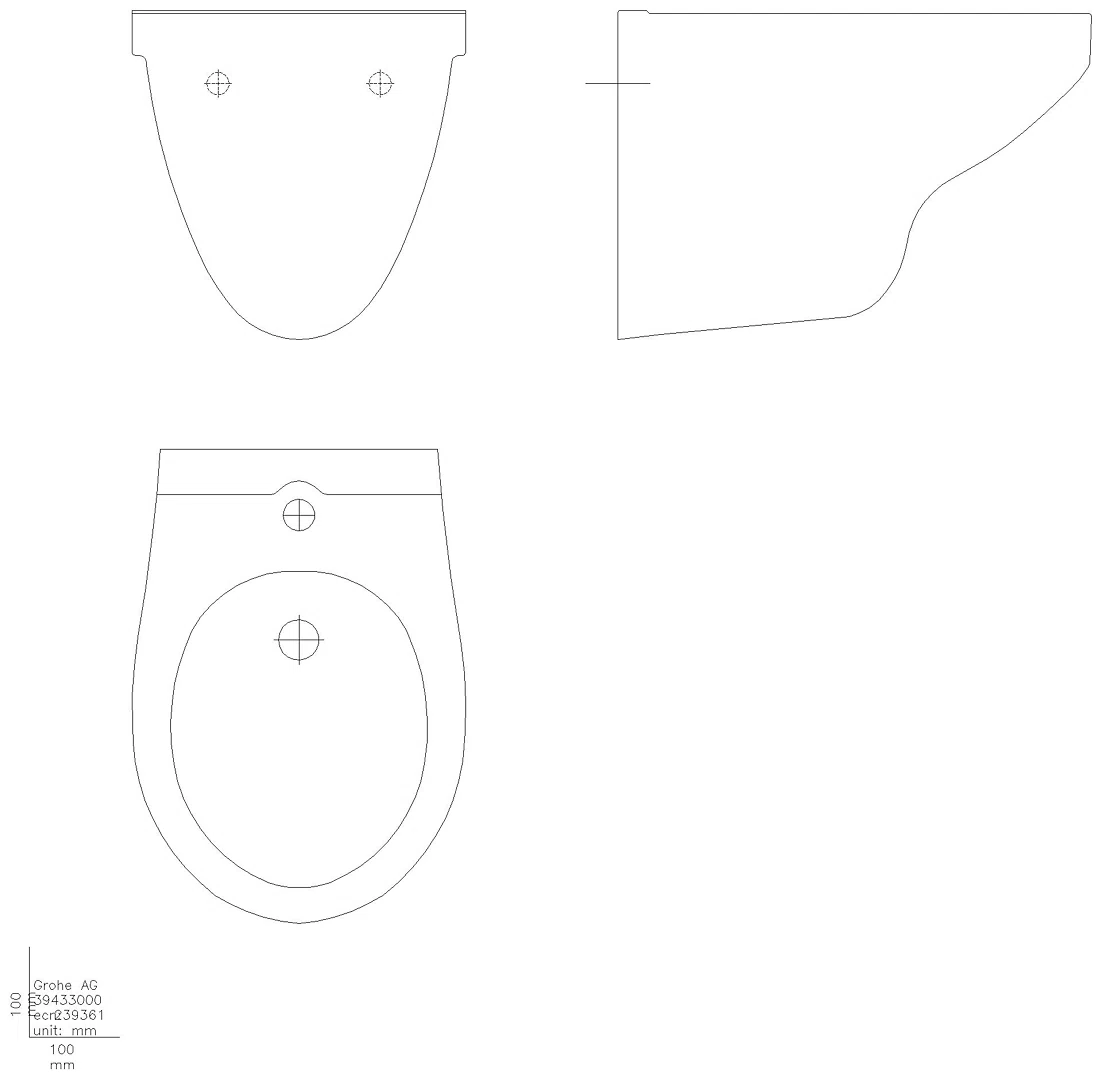 GROHE Wandbidet Bau Keramik 39433 alpinweiß