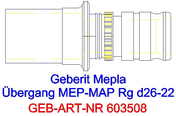 GE Mepla Übergang auf Mapress mit Einschubende Rg d26-22_603.508.00.5_A