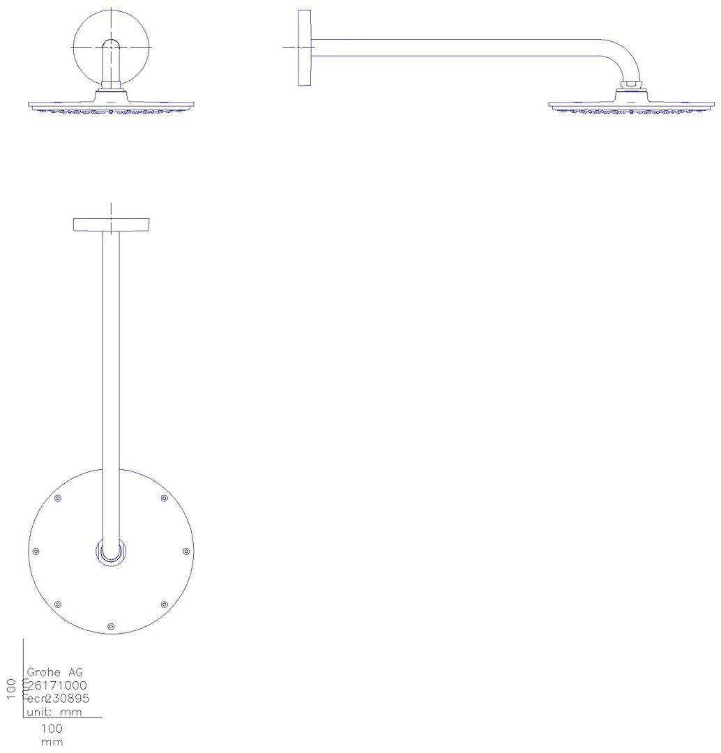 GROHE Kopfbrauseset Rainshower C 210 26171 Brausearm 422 mm 16,5l chrom