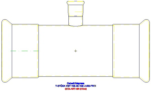 GE Mapress Edelstahl T-Stück reduziert (LABS-frei) d108-28-108_81245_A