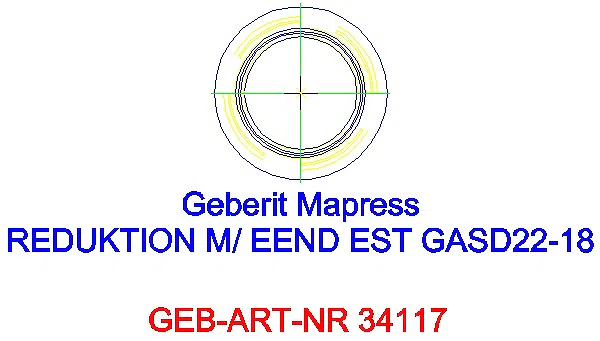 GE Mapress Edelstahl Reduktion mit Einschubende (Gas) d22-18_34117_A