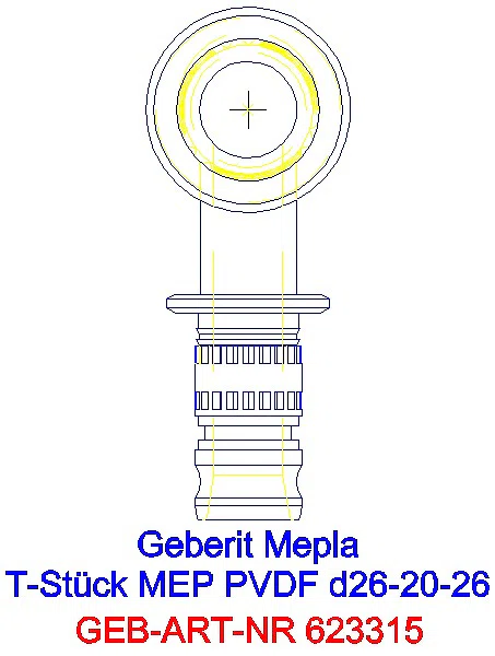 GE Mepla T-Stück reduziert PVDF d26-20-26_623.315.00.5_L