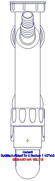 GE Rohrbogengeruchsverschluss für zwei Spülbecken Abgang horiz. G1 1/2x50 OM_152.715.11.1_A