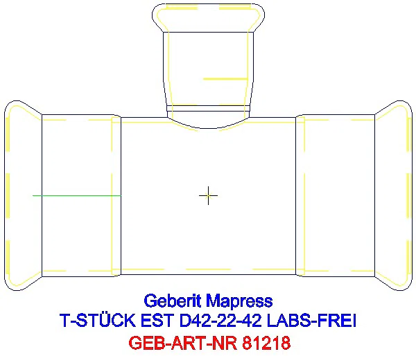 GE Mapress Edelstahl T-Stück reduziert (LABS-frei) d42-22-42_81218_A