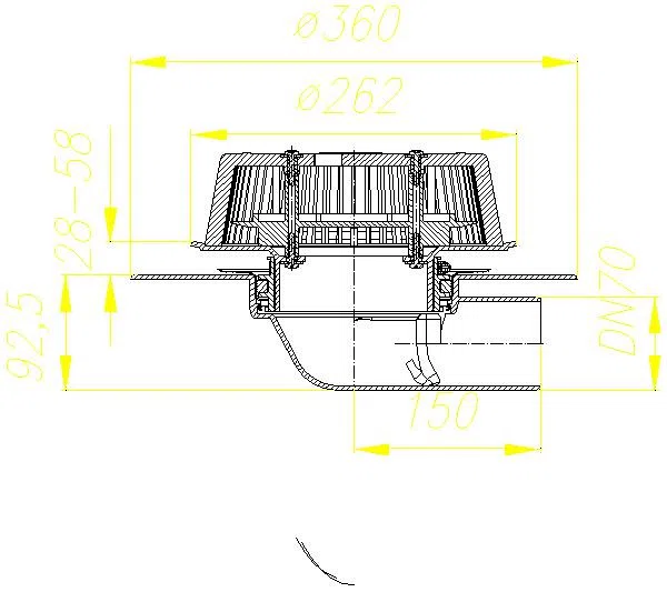 DALLMER Power-Notablauf 86 D FPO-PP, DN 70