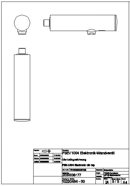 Wandventil, F3, elek., o. Mischung, 6l, Batterie, F3EV1004
