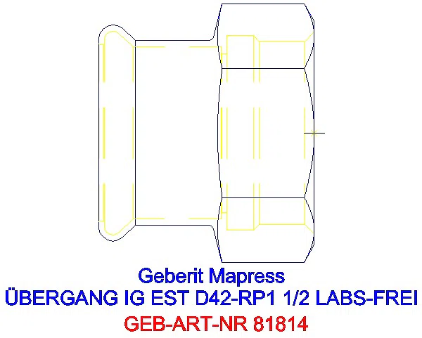 GE Mapress Edelstahl Übergang mit IG (LABS-frei) d42-Rp1 1/2_81814_G