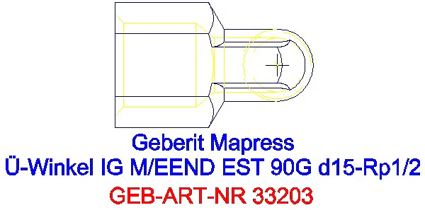 GE Mapress Edelstahl Übergangswinkel 90Gr mit IG und Einschubende d15-Rp1/2_33203_G