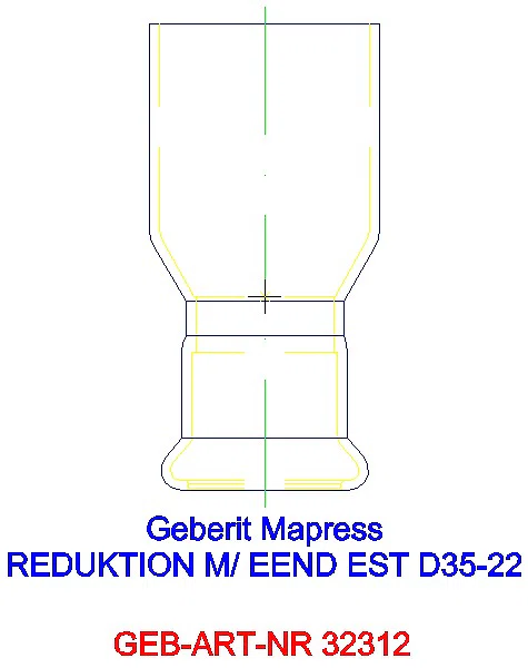 GE Mapress Edelstahl Reduktion mit Einschubende d35-22_32312_G
