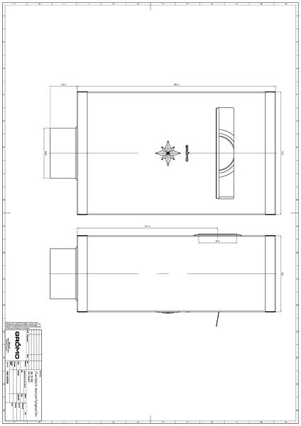 Zink Flachdach-Wasserfangkasten ø100 eckig, mit Zulauf ø75, Dichtung 390x242x150, #Art.Nr. 63197