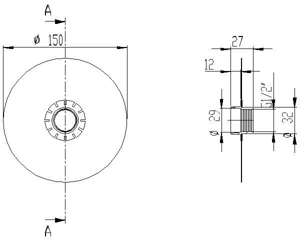 DALLMER Dichtmanschette für Wandscheiben, 1/2"