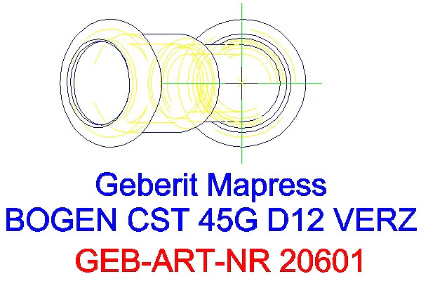 GE Mapress C-Stahl Bogen 45Gr d12 verzinkt_20601_G