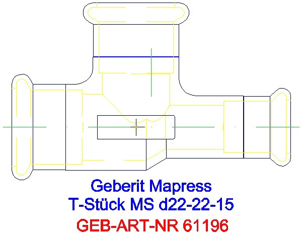 GE Mapress C-Stahl T-Stück reduziert Ms d22-22-15_61196_A