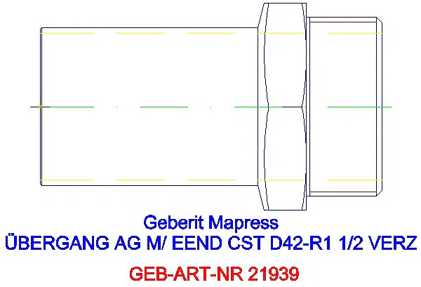 GE Mapress C-Stahl Übergang mit AG und Einschubende d42-R1 1/2 verzinkt_21939_A