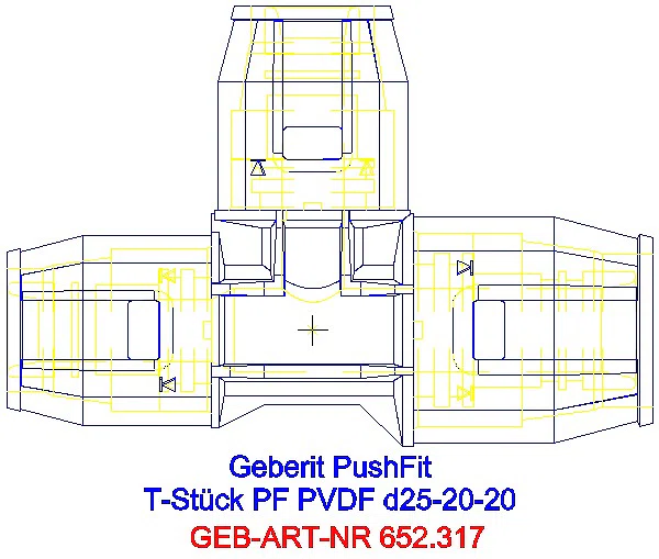 GE PushFit T-Stück reduziert PVDF d25-20-20_652.317.00.1_A